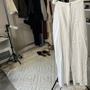 Linen wide leg trousers